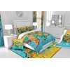 Erosebridal Twin Size American Map Comforter Set - Blue Ocean