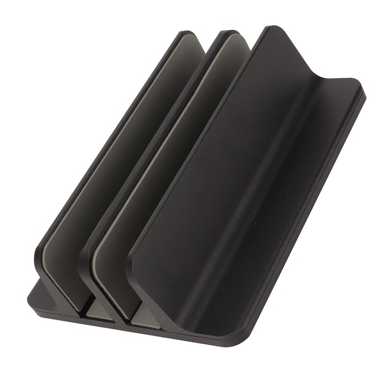 Vertical Laptop Stand Aluminum Alloy Double Dock Black Multifunctional Cooling