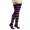 BABAHU Ladies Extra Long Cotton Striped Thigh High Socks, ZZ-02