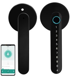 Zhuofeiya Smart Door Knob Lock - 5-in-1 Keyless Entry with Fingerprint, Keypad, APP Control, IC Cards & Backup Keys | Wood Door Compatible for Bedroom, Office, Apartment