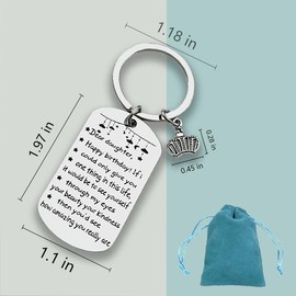Keychain Gift To My Daughter Gifts, I Love You Daughter Keychain for Birthday Christmas Graduation Gift, Special Daughter Present