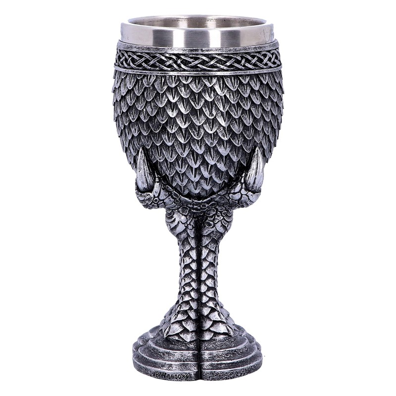 Nemesis Now U4708P9 Grey Scale Dragon Claw Goblet 16.7cm, Resin