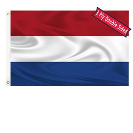 Netherlands Flag 3x5 Double Sided Netherlands Dutch Flag 3 Layer 240D Polyester Fiber Holland National Country Flags with Canvas Header and 2 Brass Grommets