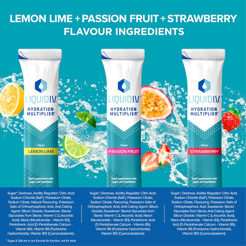 Liquid I.V. Hydration Multiplier Electrolyte Powder Mix Lemon Lime +
