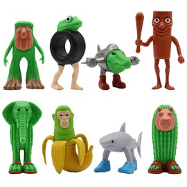 AUNGCSHE 3D Printed Tung Tung Tung Sahur Figure, 8 Pieces Italian Brain Red Figures, Tralalero Tralala, BRR Patapim, Brain Red Figures, Perfect for Children and Adults, Collectable and Decorating