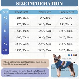 Kuoser Warm Dog Jumper, Dog Jumper for Small Dogs, Medium Dogs, Fleece Jumper, Dog Clothing for Small Dogs, Winter Dog Jumper, Blue, S