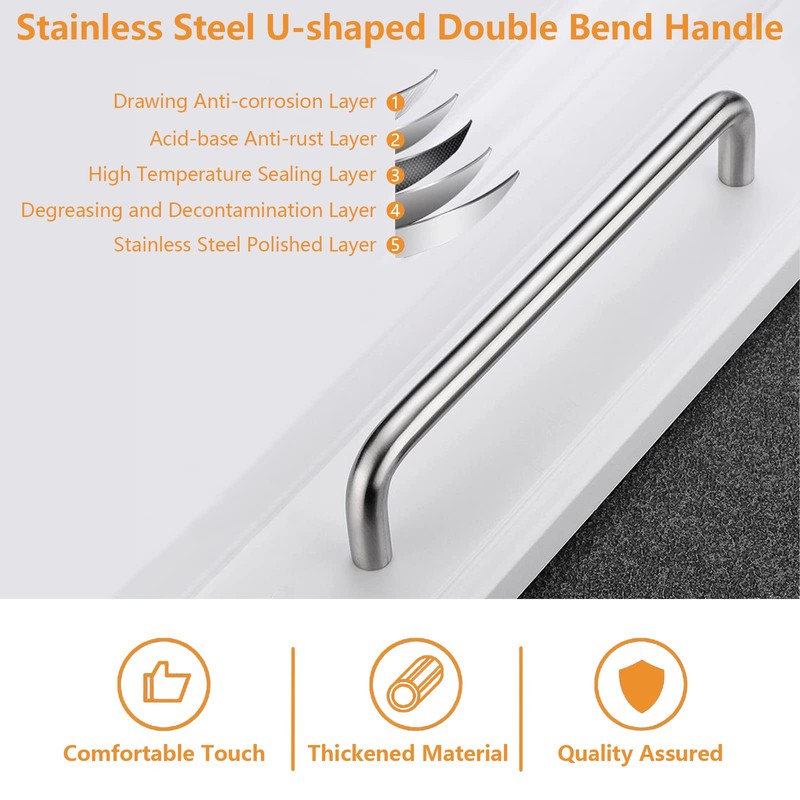 MOROBOR Stainless Steel Solid Round Handle, 100 mm Hole Centers