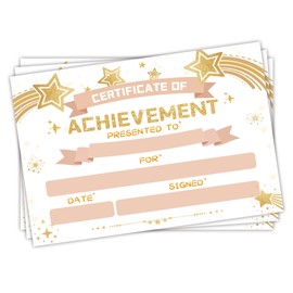 Lesnala 50 PCS Printable Certificate of Award for Children,Teachers and Students, Parents and Children, End of Semester, Back to School,Home Study Supplies (Gold)