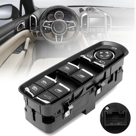 Driver Side Master Power Window Switch Panel, Front Left Door Electric Window Control Switch for Panamera Cayenne Macan 2011-2016 7PP959858MDML
