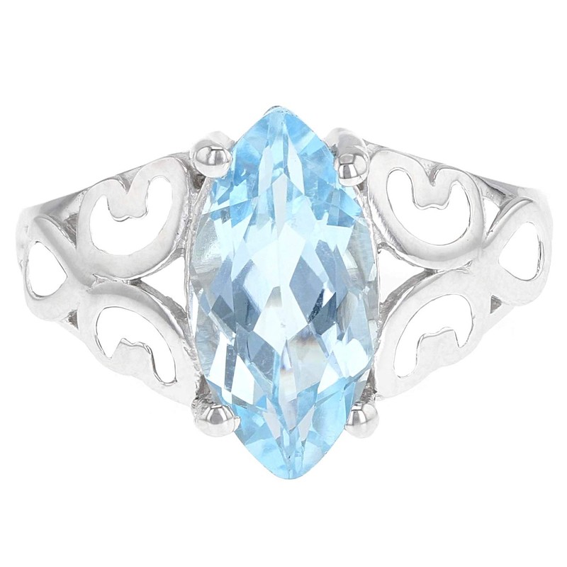 JTV Sky Blue Topaz Sterling Silver Solitaire Ring 3.50ct