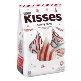 Hershey's Kisses HERSHEY S KISSES Candy Cane Flavored Candies 2.2 Pound Bulk Holiday Treats