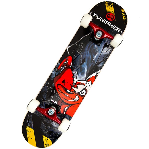 Punisher Skateboards Teddy Complete 31-Inch Skateboard with Canadian Maple and Concave Deck