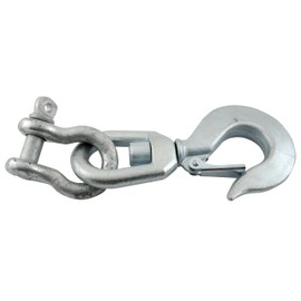 Vestil HOOK-S-10 Steel Swivel Hook with Shackle 10,000 Lb. Capacity Silver