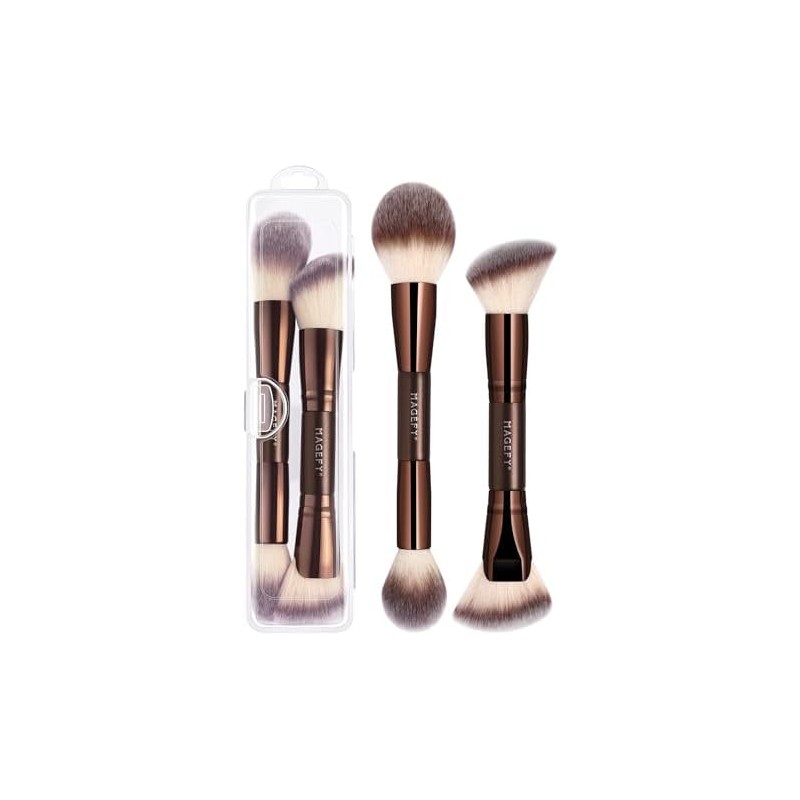 MAGEFY 2 Piezas Brochas de Maquillaje de Doble Punta, Set