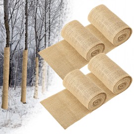 UCandy 4PCS Natural Jute Burlap Tree Protector Wraps, 4.7" x 9.84' Tree Wrap to Protect Bark Winter Tree Covers Freeze Protection Plants Bandage for Keeping Warm&Moisturizing
