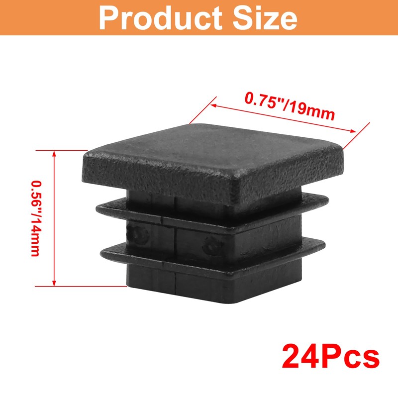 LifCratms 24 Pack 3/4 Inch (19mm) Square Plastic Plug, Square