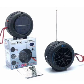 Solar-Powered Portable for Wireless Speaker USB Micro SD FM Strong Shell Black China for Universal Cell PhoneMaterial: Durable protective shell and integrated electronic components, Feature: USB and micro SD card connectivity with detachable strap, color
