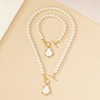 YERTTER Pearl Choker Necklace Bracelet Set Rhinestone Pearl Pendant Chain