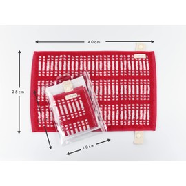 kosugizen higotoni Wearable Face Towel, Mikketa, 9.8 x 15.7 inches (25 x 40 cm), Line Red