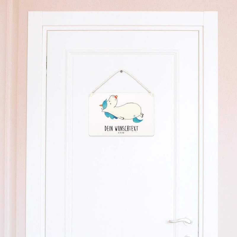 Mr. & Mrs. Panda Personalisiertes Deko Schild Einhorn Schnuller DIN