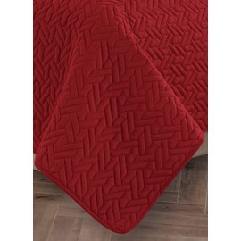 Elegant Comfort Luxury 3-Piece Bedspread Coverlet Majestic Design Quilted Set with Shams - All Season Heavy Weight - Wrinkle & Fade Resistant- King/California King, Burgundy/Gray