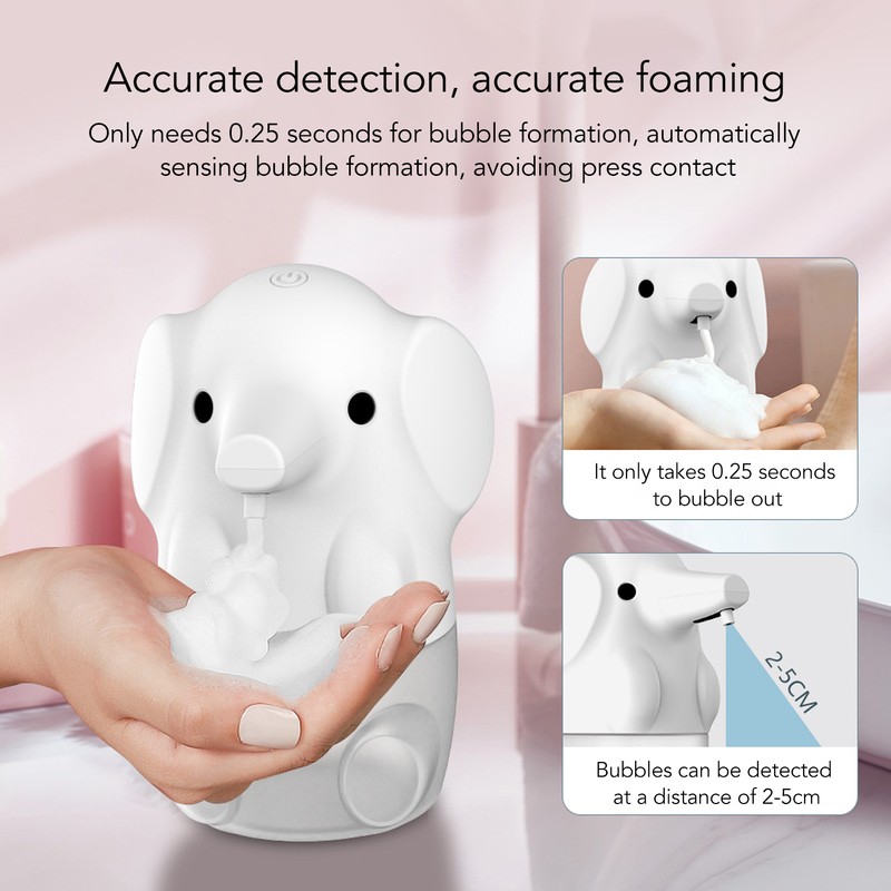 Cute Pet Elephant Touchless Soap Dispenser USB Rechargeable Automatic Foaming