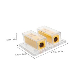 Operitacx Automotive Power Distribution Block Gauge Dual Input to Gauge Outputs Car Audio Amp Splitter Durable Ground Cable Distributor for Reliable Audio Systems