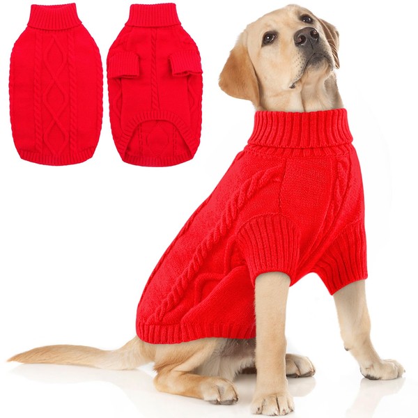 Queenmore XXL Dog Sweaters,Large Dog Sweater for Pitbull Doberman,Warm Turtleneck