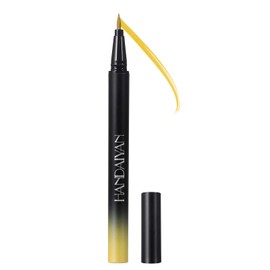 DekRion Liquid Eyeliner Pen, Waterproof Eyeliner Long-lasting Eyeliner, Metallic-Eyeliner Easy To Use, White Black Red Brown Purple Colorful Eyeliner (Yellow)