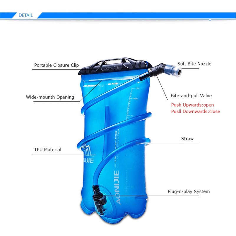 Win.Deeper 1.5L/2L/3L Hydration Bladder, Water Bladder, Sports Water Bladder, Ideal