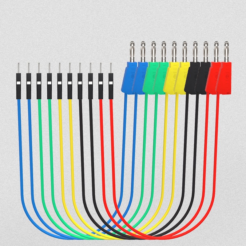 10Pcs Jump Wire Stacked Banana Plug Breadboard Colorful Flexible Silicone