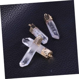 Operitacx 4pcs for an Anniversary Christmas Decorations Crystal Pendants DIY Accessories for Jewelry Making Quartz Pendants Bracelet Making Supplies Crystal Charms Gilded