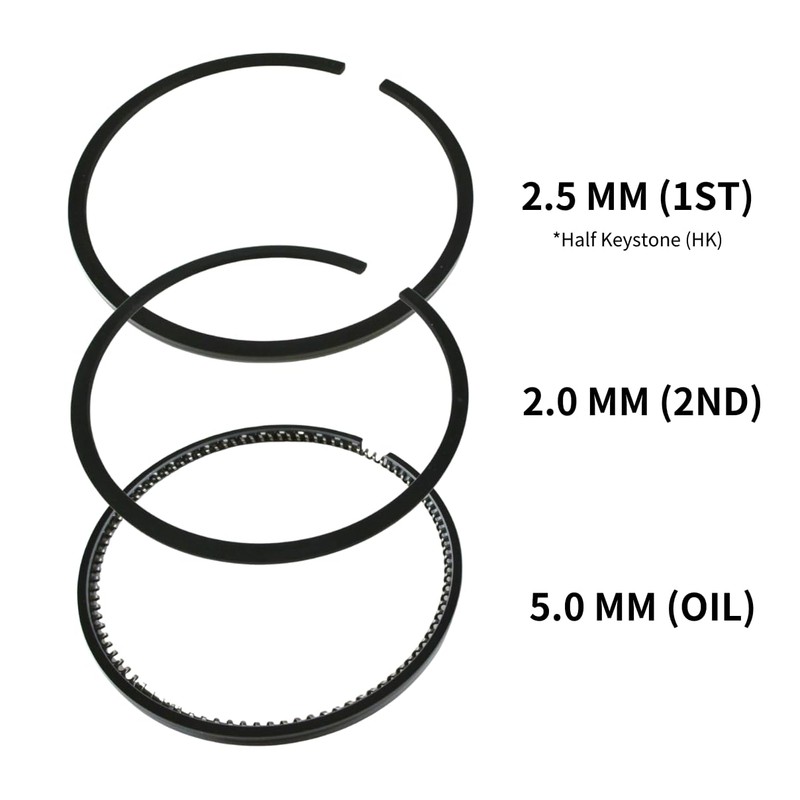 Riken Piston Ring Set Oversize (+0.50mm) 76.3mm for KUBOTA V1512