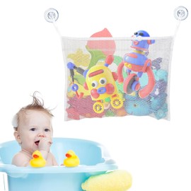 Bathroom Toy Storage Mesh Bag Baby Bath Toy Organizer Mesh Bag Bath Toys Net with Suction Cups Organiser Foldable Bathtoy Storage Net for Organize Toys,Bathroom Supplies