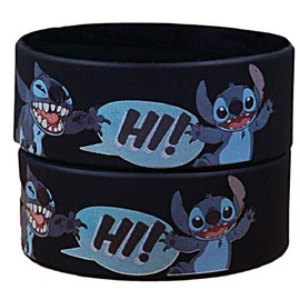 Cartoon Blue Alien Character Silicone Bracelet Set of 2 Wristbands
