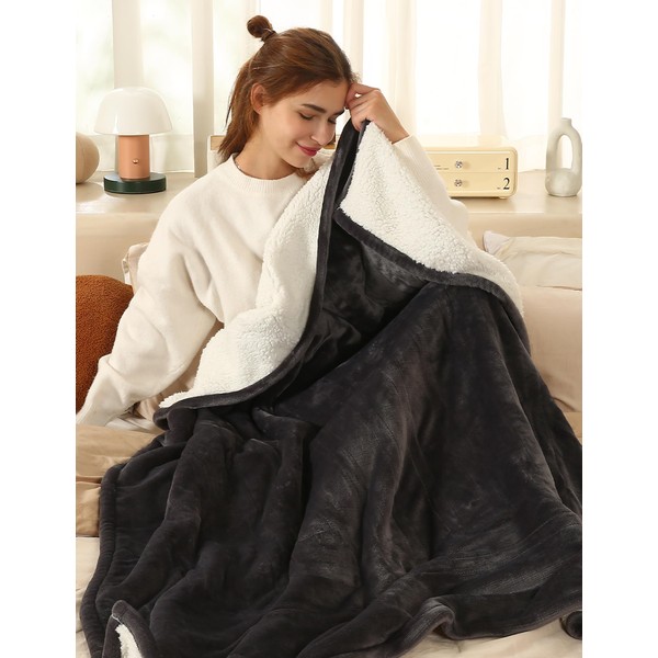 Electric Throw Blanket Heated Blanket Throw with 5 Heating Levels