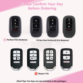 1797 Key Fob Cover for Honda 2025 2024 2023 Civic Accord CRV HRV Pilot Accessories Bling Keychain Gradient Pink Car Keys Case Shell Protector Cute TPU