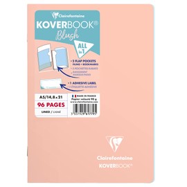 Clairefontaine Koverbook Blush 961779C Notebook DIN A5 14.8 x 21 cm 48 Sheets Lined Cover Opaque 1 Piece Coral Red / Ice Blue