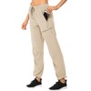 MOCOLY Women's Cargo Hiking Pants Drawstring Waist Quick Dry Lightweight