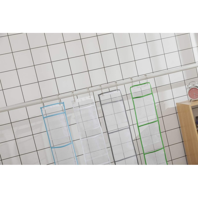 ALYER Hanging Storage Shower Caddy Organizer,Mesh Pockets for Bathroom,Closet,Pantry (White)