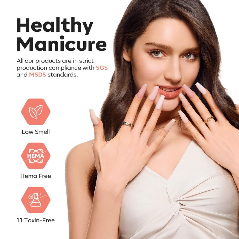 modelones Poly Nail Gel, Hema-Free 60ML Barely Pink Poly Extension
