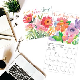 Graphique 2026 Live Love Laugh Mini Wall Calendar | 7” x 7” | Thick Paper | Home & Office Organizer | Large Monthly Grid | 3 Languages & Marked Holidays | 4 Month Preview Page for 2027