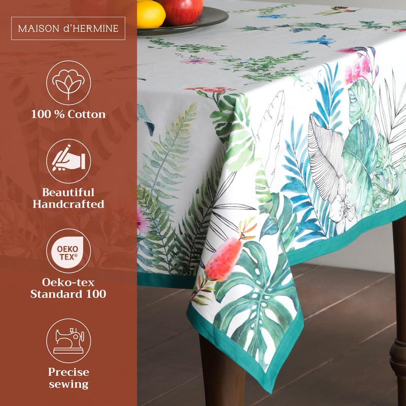 Maison d' Hermine Tropiques 100% Cotton Tablecloth 54 inch by