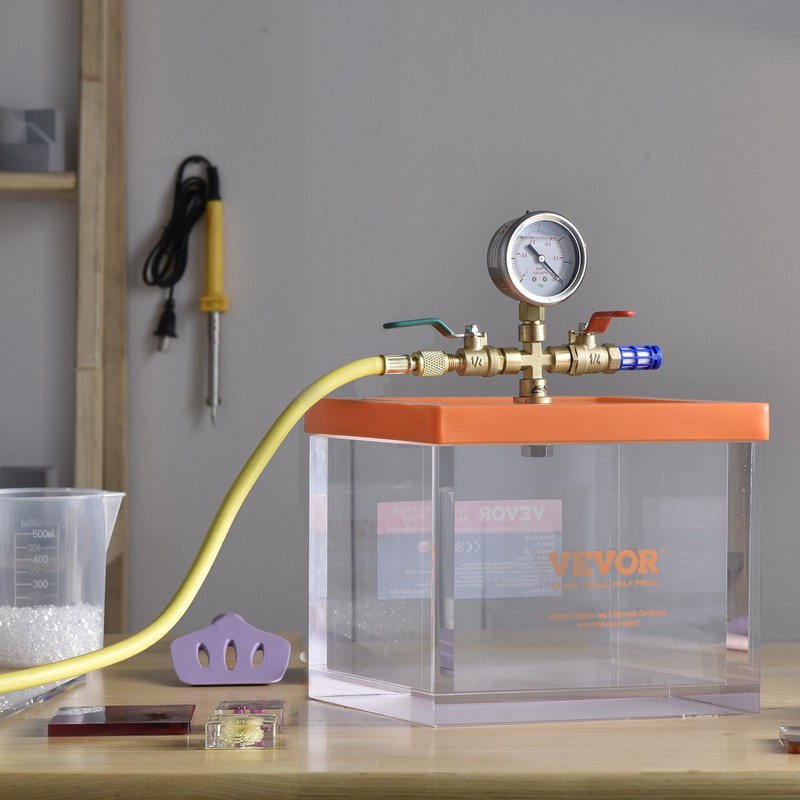 VEVOR 2 Gallon Vacuum Chamber, Upgraded Multipurpose Acrylic Vacuum Degassing