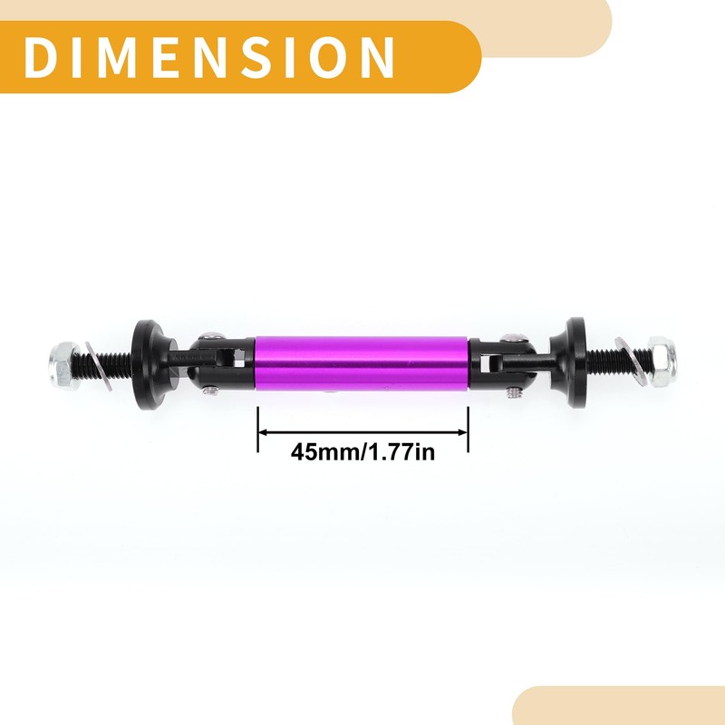 Partuto 2pcs 45mm/1.77in Car Splitter Support Rods Adjustable Front Rear
