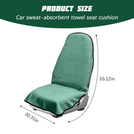 55.12 x 29.53 Inch Terry Cloth Car Seat Cover, Mint Green