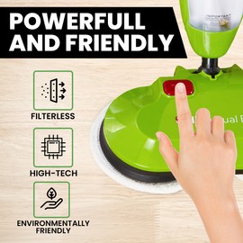 H2O MOP X5 Dual Buff Steam Mop Head Attachment - Great For Hardwood, Tile Floor Buffing, Cleaning and Steaming - Includes 2 Soft Scrub Washable Pads