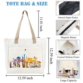 BDPWSS Las Vegas Tote Bags Las Vegas Souvenir Gift For Women Casino Gift Las Vegas Vacation Travel Bag Las Vegas Trip Gift (Las Vegas TB)
