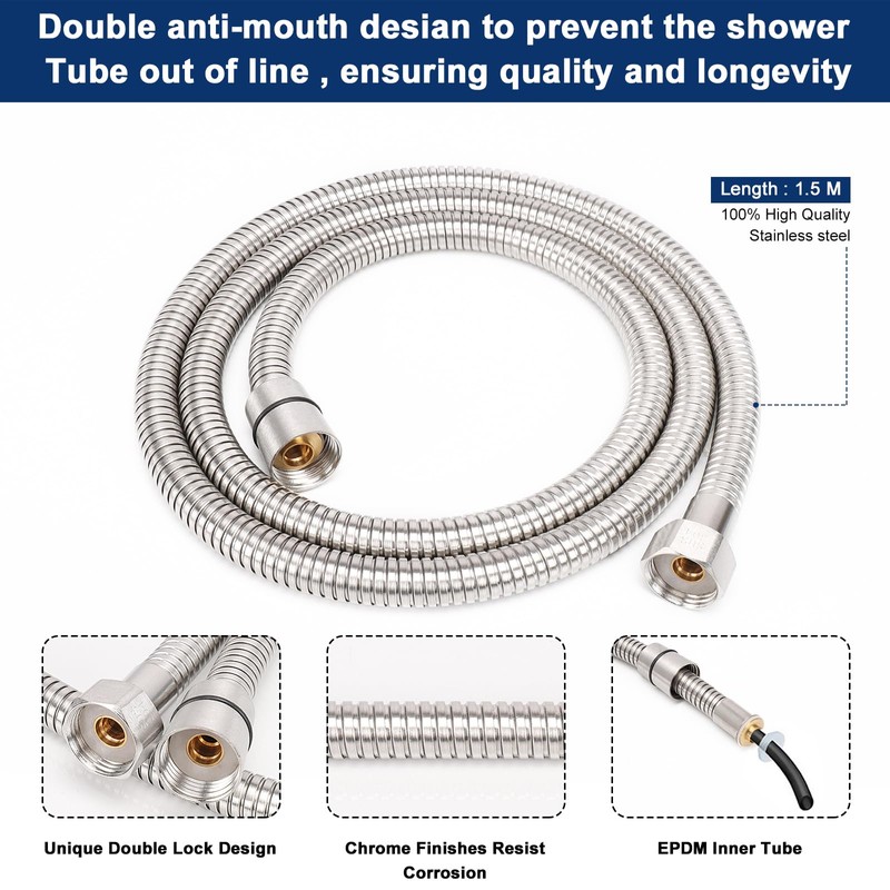 NearMoon Brass Hand Held Shower Head, Luxury High Pressure Shower