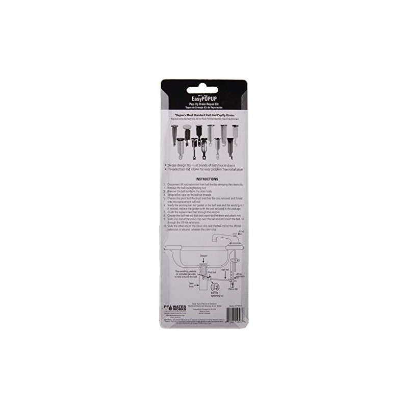 PF WaterWorks PF0907 Pop-Up Drain Repair Kit - Threaded Adjustable